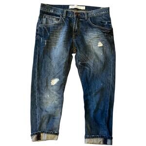 Zara Woman Premium Collection Aged Denim Boyfriend Jeans 26/27